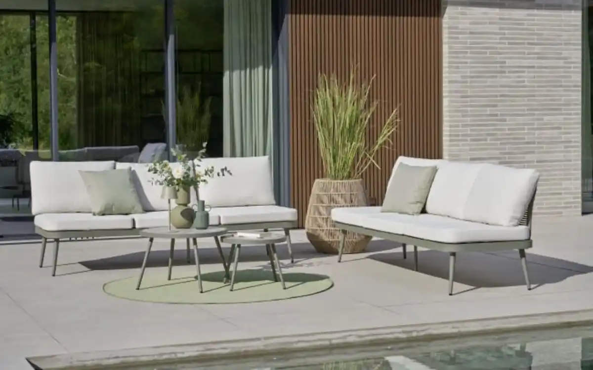 Bild 2 von outdoor (Gartenmöbel Mit Flair) - Gartensofa Rieti, salbei/beige, inkl. Kopfteilverstellung vorstehend rechts
