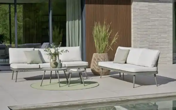 Bild 2 von outdoor (Gartenmöbel Mit Flair) - Gartensofa Rieti, salbei/beige, inkl. Kopfteilverstellung vorstehend rechts