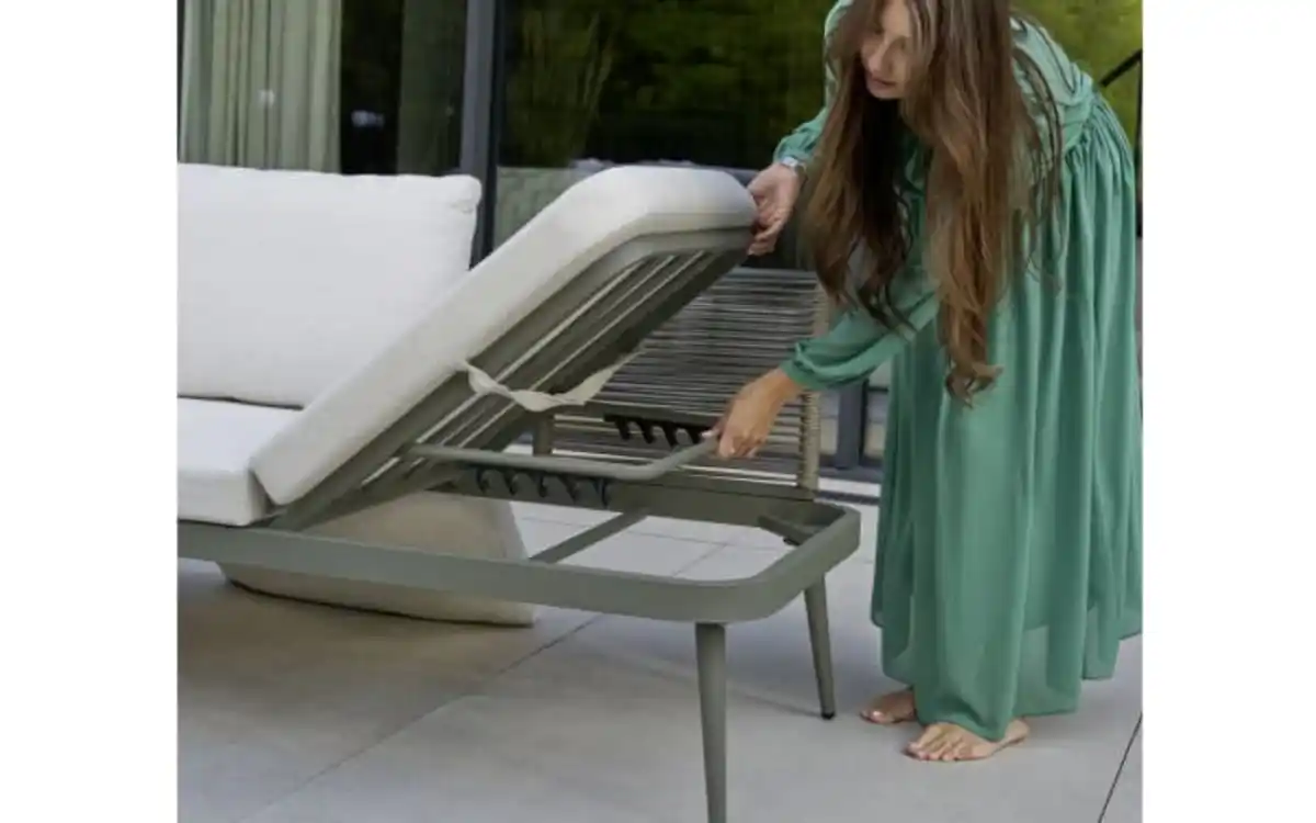 Bild 3 von outdoor (Gartenmöbel Mit Flair) - Gartensofa Rieti, salbei/beige, inkl. Kopfteilverstellung vorstehend rechts