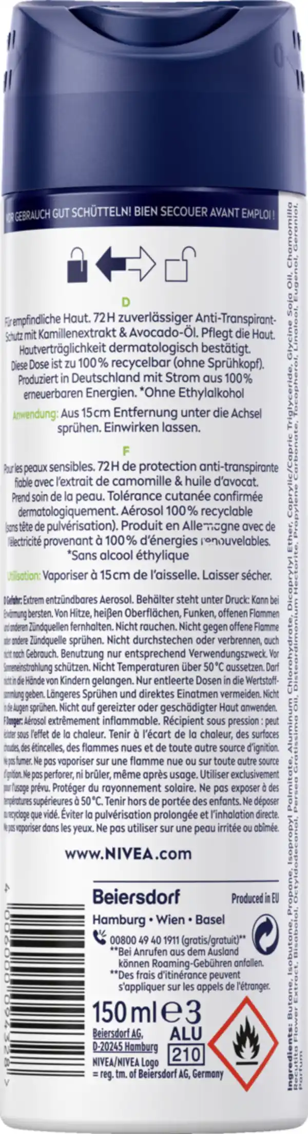 Bild 2 von NIVEA MEN Sensitive Protect Anti-Transpirant Spray, 150 ml