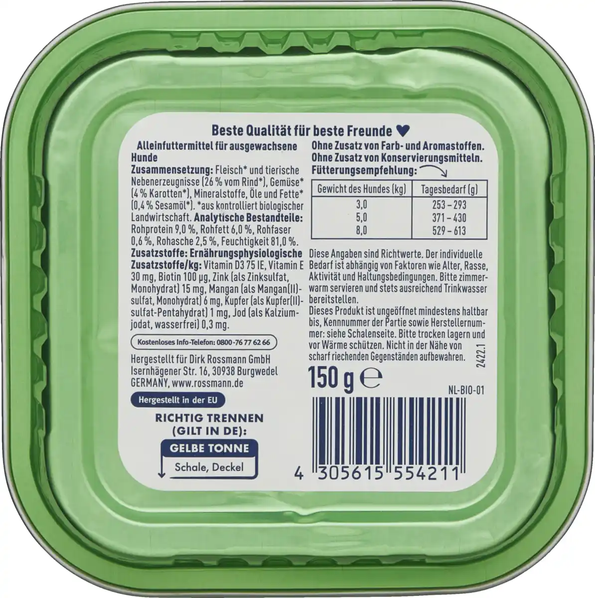 Bild 2 von Winston Bio Rind mit Karotte & Sesamöl, 150 g