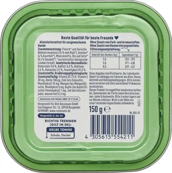 Bild 2 von Winston Bio Rind mit Karotte & Sesamöl, 150 g