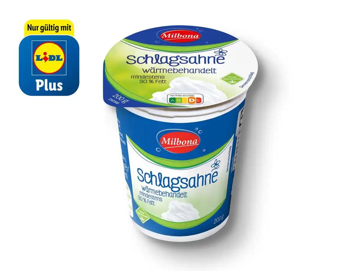 Bild 1 von Milbona Schlagsahne,  200 g