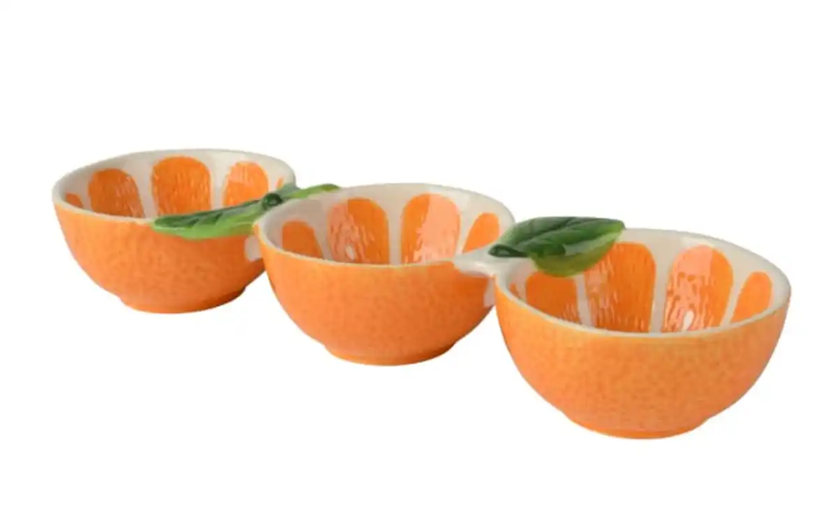 Bild 1 von Tapas-Schale Orange, orange/weiß/grün