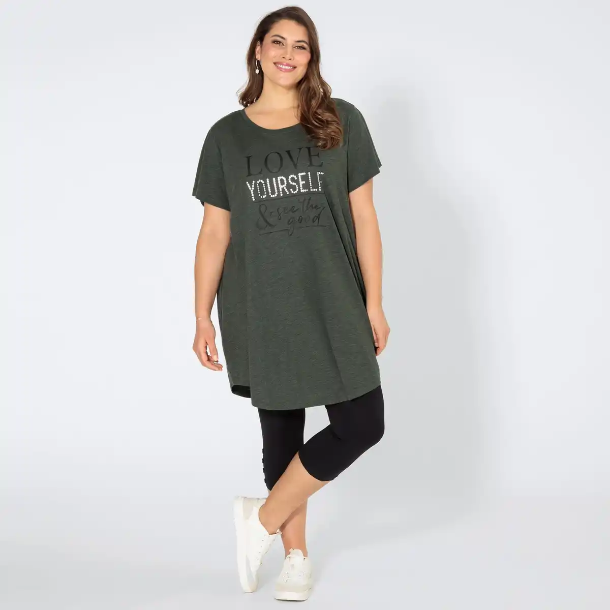 Bild 1 von Damen-Caprileggings mit Knöpfen, große Größen