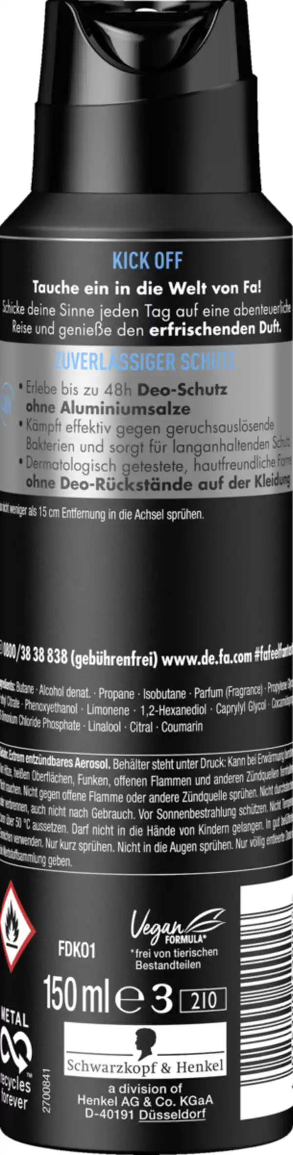 Bild 2 von Fa Men Deodorant & Bodyspray Kick Off, 150 ml