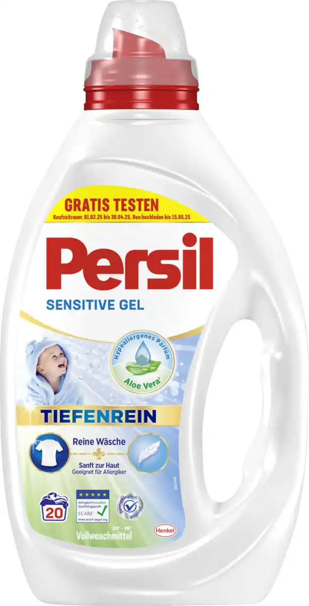 Bild 1 von Persil Gel Sensitive Vollwaschmittel 20WL, 20 WL