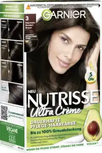 Garnier Nutrisse Ultra Crème Coloration Dauerhafte Pflege-Haarfarbe 3 Espresso Dunkelbraun