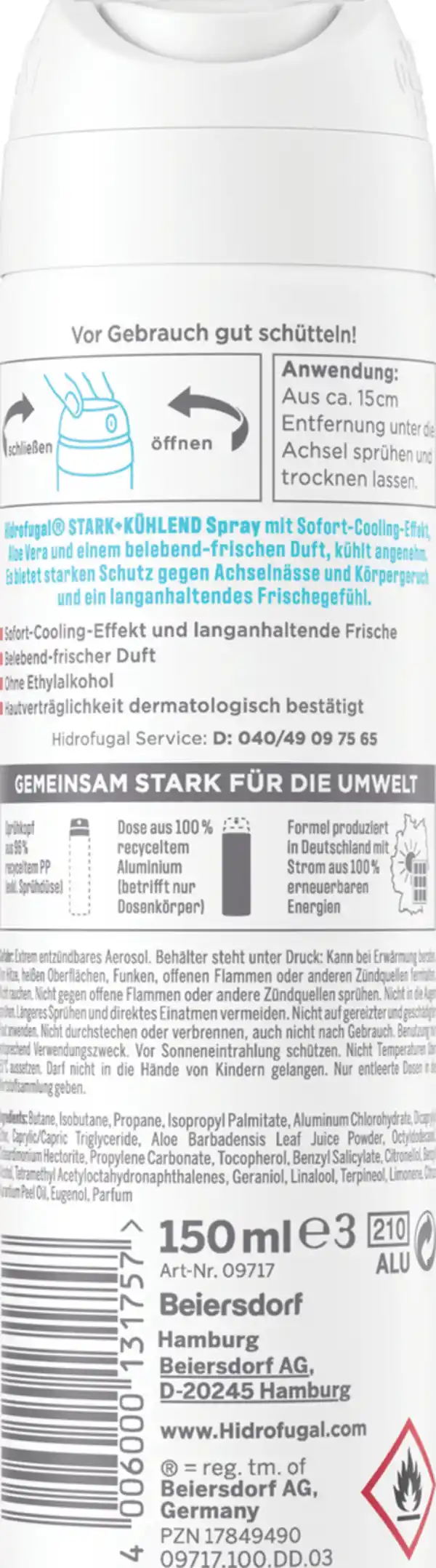 Bild 2 von Hidrofugal Stark Kühlend Anti-Transpirant Spray, 150 ml
