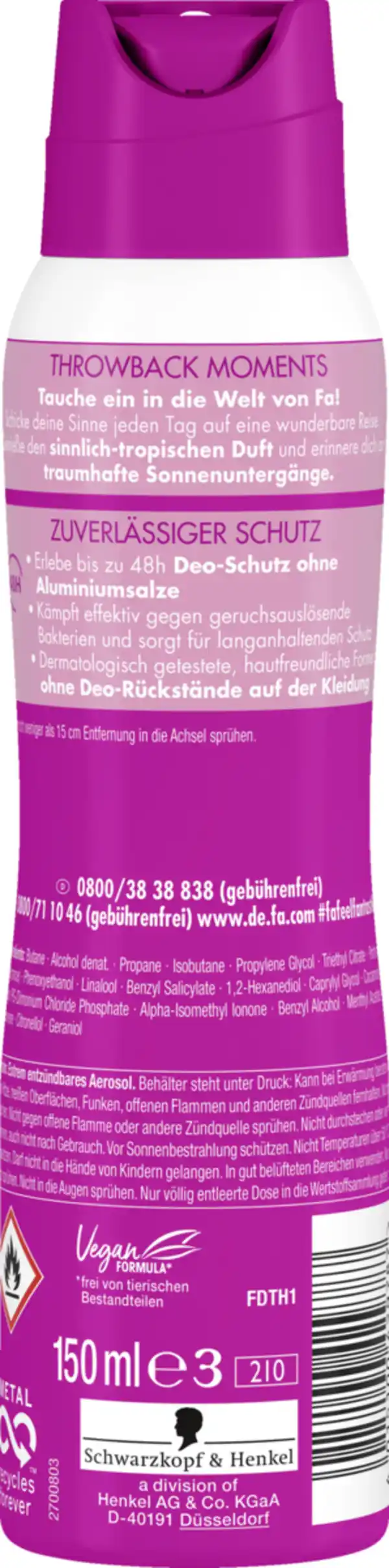 Bild 2 von Fa Deospray Throwback Moments, 150 ml