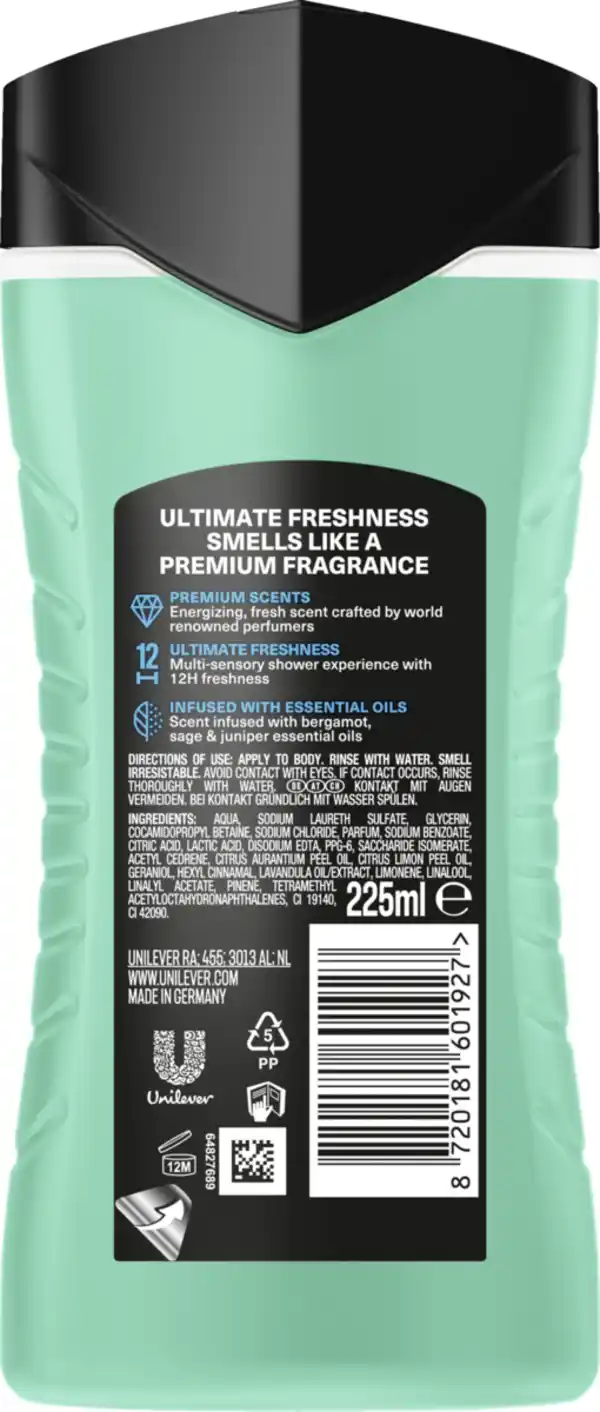 Bild 2 von AXE Duschgel Fine Fragrance Aqua Bergamot, 225 ml