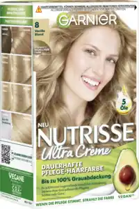 Garnier Nutrisse Ultra Crème Coloration Dauerhafte Pflege-Haarfarbe 8 Vanilla Blond