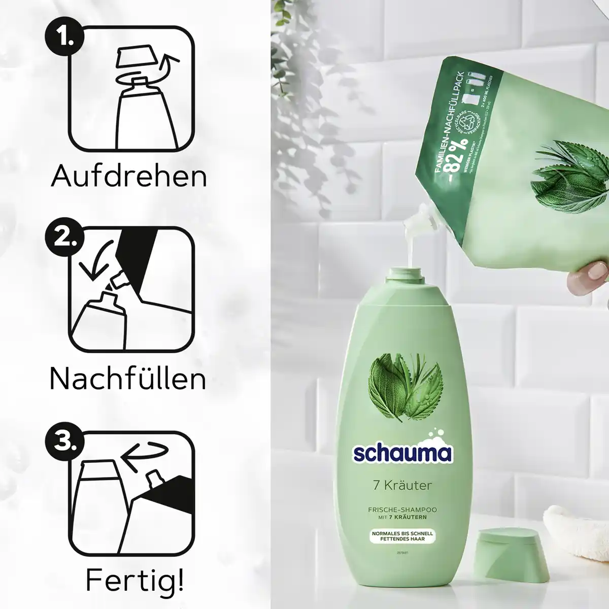 Bild 3 von Schauma Shampoo 7 Kräuter Nachfüllpack, 800 ml