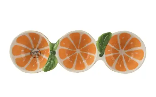 Bild 2 von Tapas-Schale Orange, orange/weiß/grün