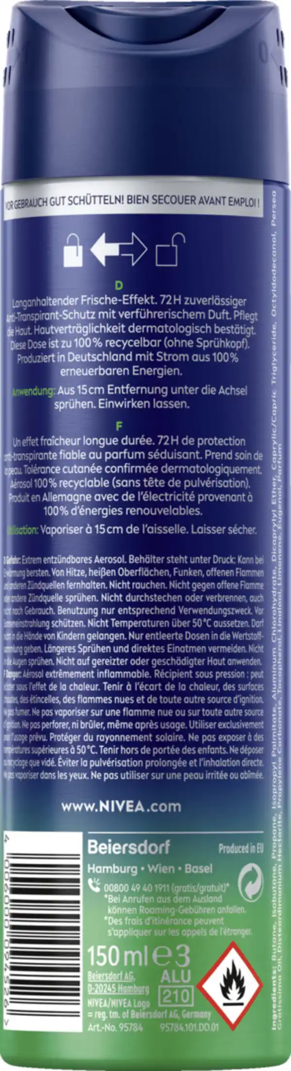 Bild 2 von NIVEA MEN Fresh Sensation Deodorant Spray, 150 ml