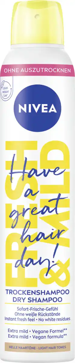 Bild 1 von NIVEA Fresh & Mild Trockenshampoo helle Haartöne, 200 ml