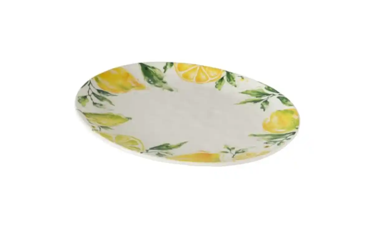 Bild 1 von Servierplatte Lemony, gelb/weiß/grün, 31 cm