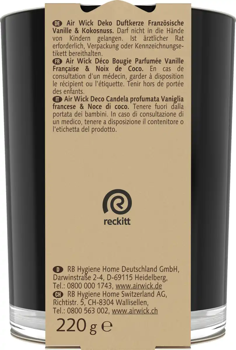 Bild 2 von Air Wick Duftkerze Französische Vanille + Kokosnuss, 220 g