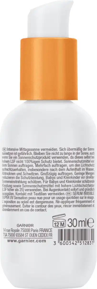 Bild 4 von Garnier Ambre Solaire Sonnenschutz-Serum Invisible Super UV Utlraleicht & Unsichtbar LSF 50+, 30 ml