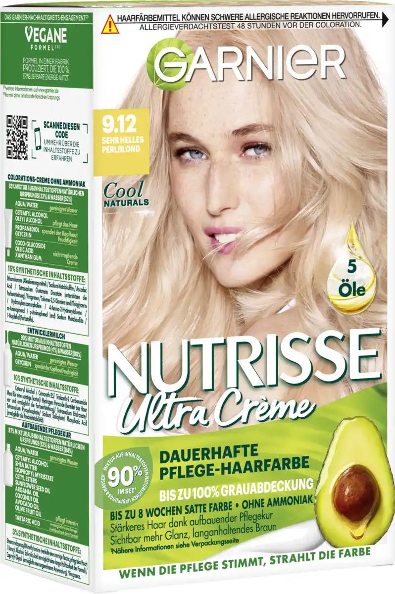 Bild 1 von Garnier Nutrisse Ultra Crème Dauerhafte Pflege-Haarfarbe 9.12 Sehr Helles Perlblond
