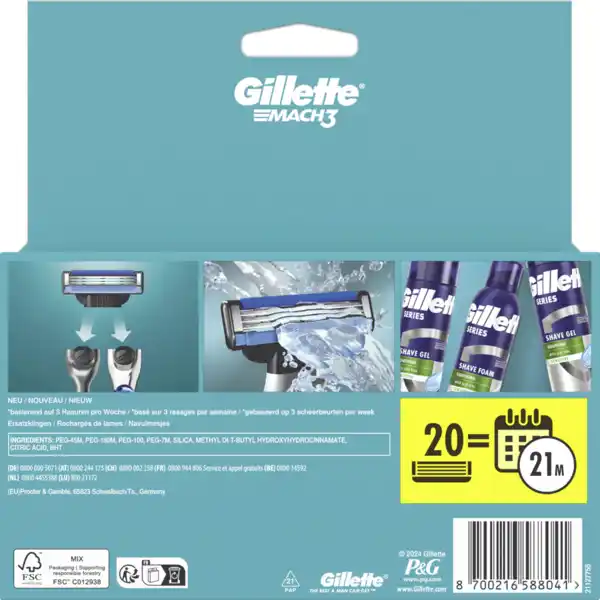 Bild 2 von Gillette MACH3 Rasierklingen