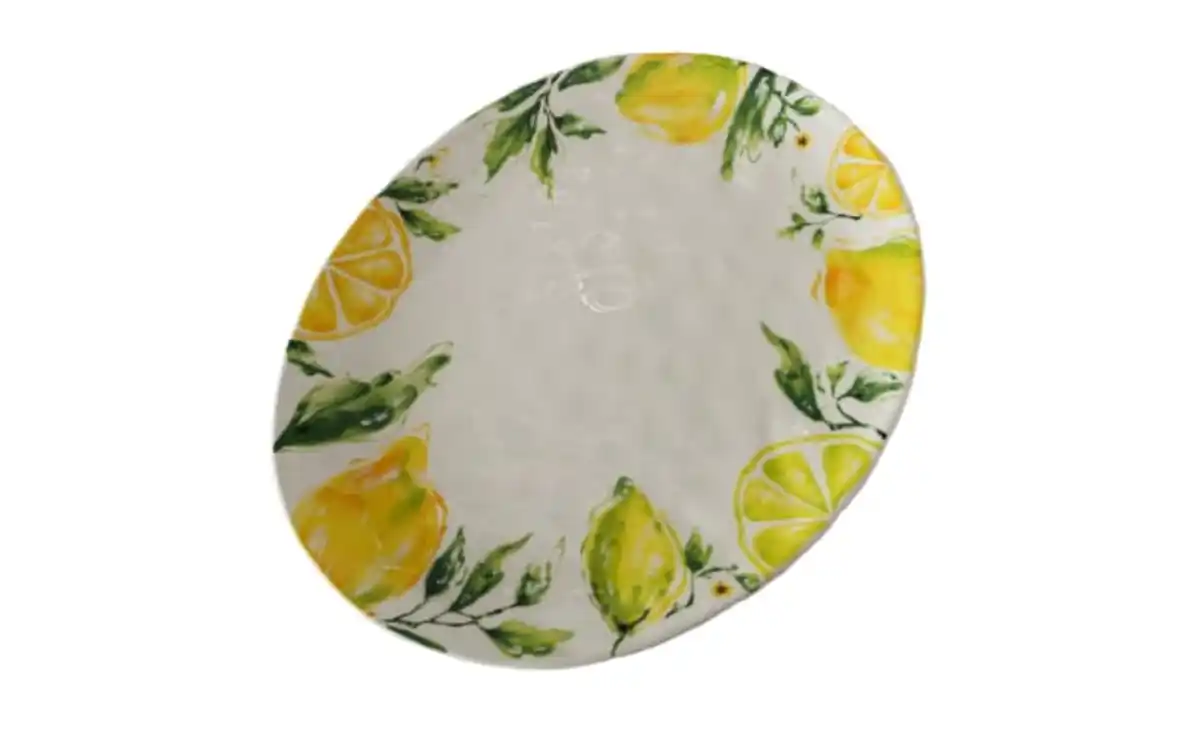 Bild 2 von Servierplatte Lemony, gelb/weiß/grün, 31 cm