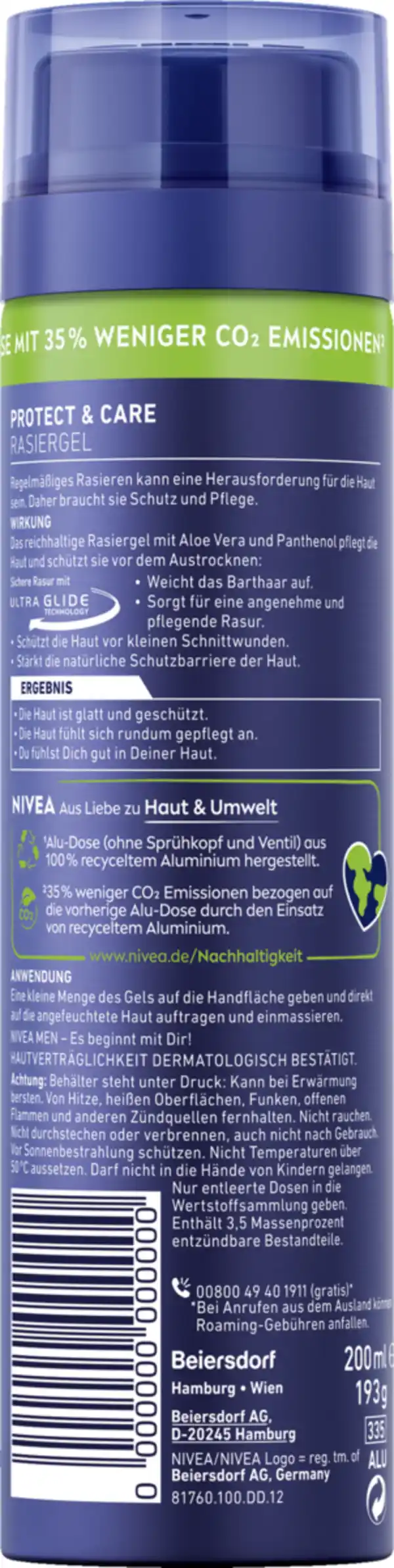 Bild 2 von NIVEA MEN Protect & Care Rasiergel, 200 ml