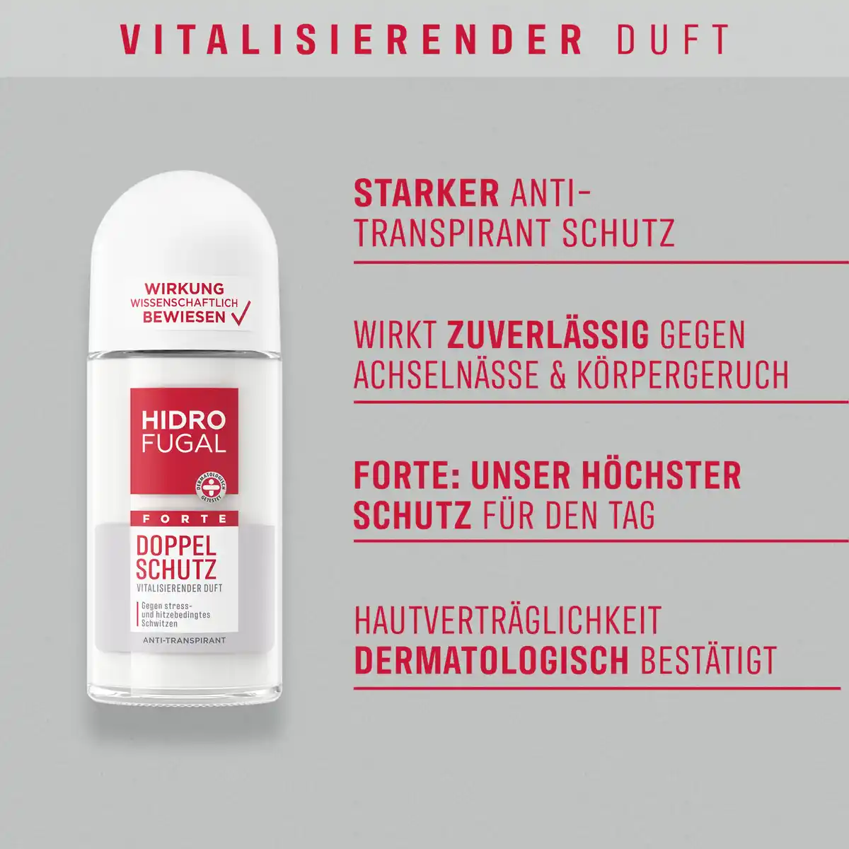 Bild 2 von Hidrofugal FORTE Doppel Schutz Anti-Transpirant Roll On, 50 ml