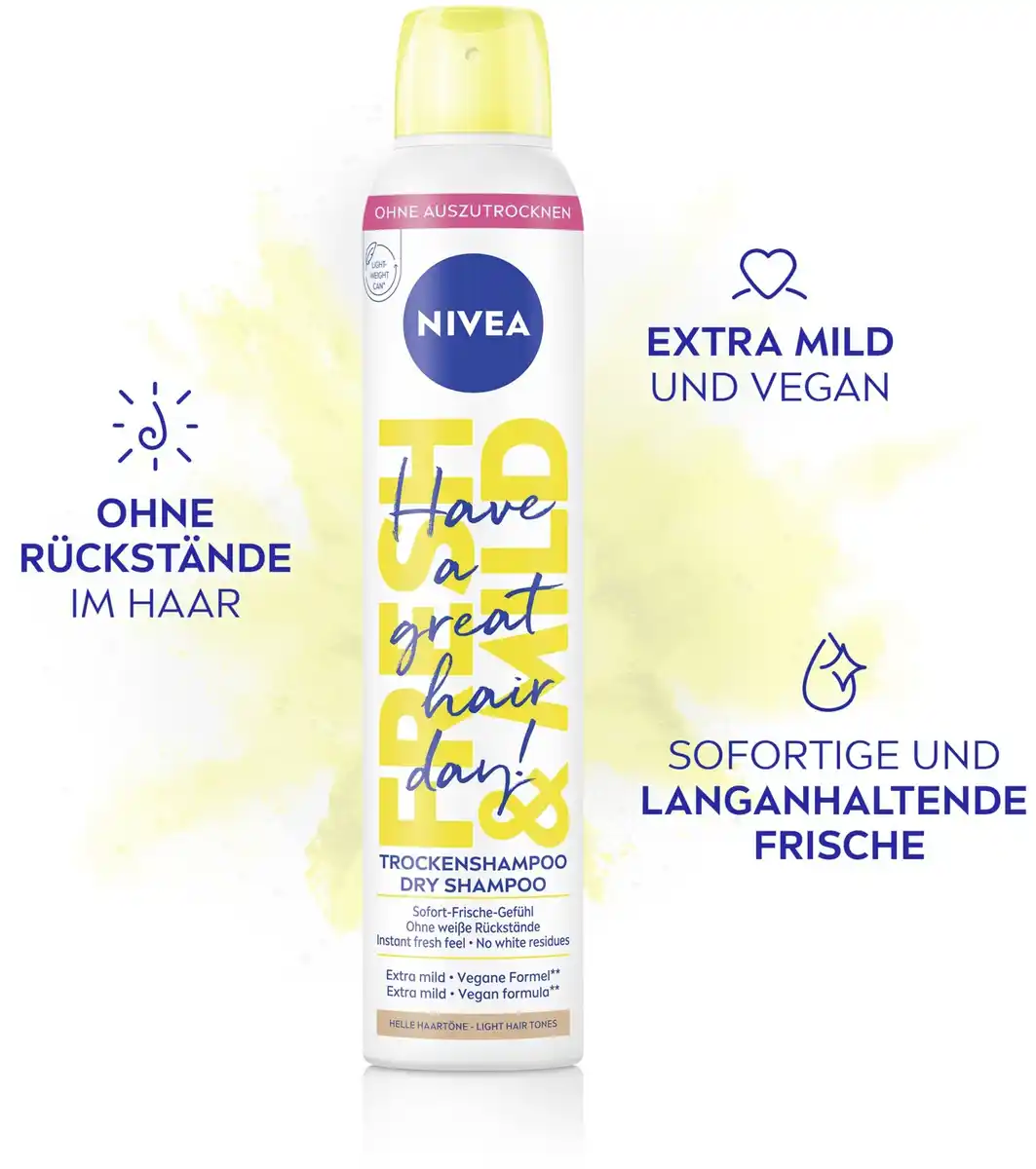 Bild 4 von NIVEA Fresh & Mild Trockenshampoo helle Haartöne, 200 ml