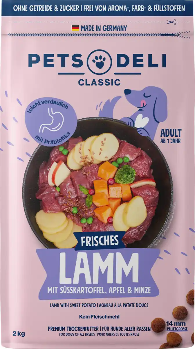 Bild 1 von Pets Deli Trockenfutter Lamm mit Süßkartoffel und Minze, 2 kg