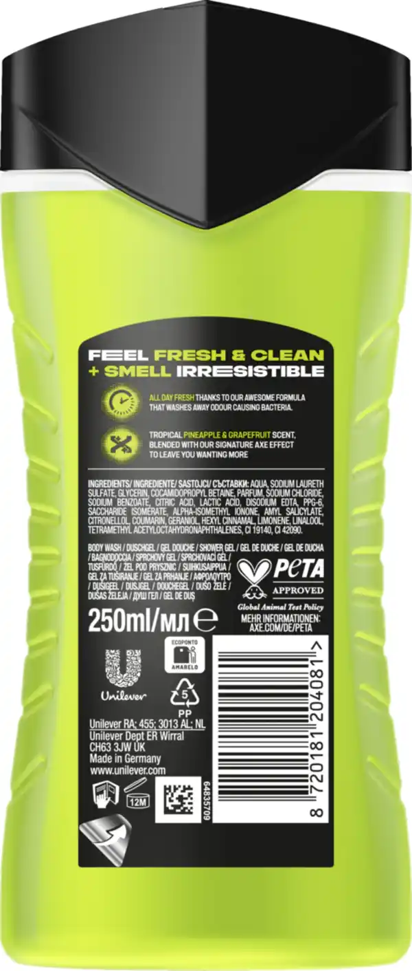 Bild 2 von AXE 3-in-1 Duschgel & Shampoo Epic Fresh, 250 ml