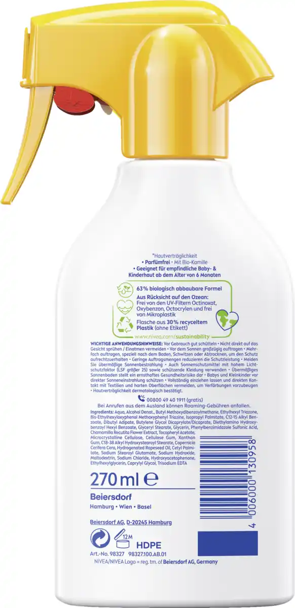 Bild 2 von NIVEA SUN Babies & Kids sensitiv Schutz 5in1 LSF50+, 270 ml