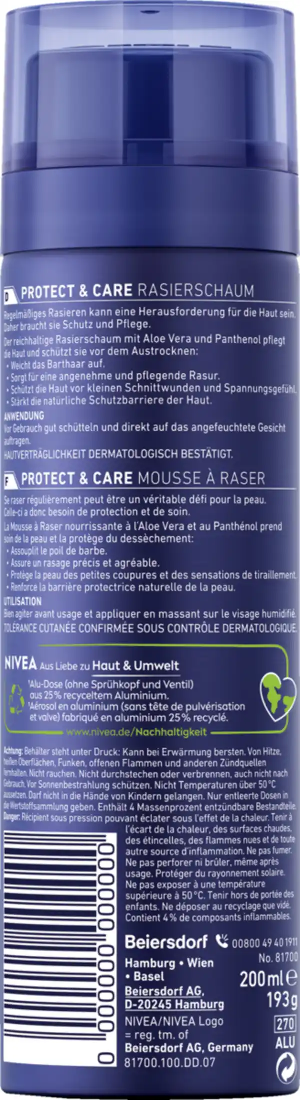 Bild 2 von NIVEA MEN Protect+Care Rasierschaum, 200 ml