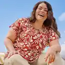 Bild 1 von Damen-Bluse mit All-Over-Print, große Größen