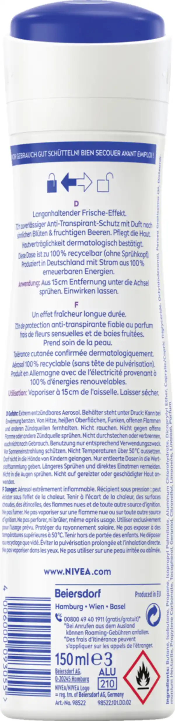 Bild 2 von NIVEA Fresh Sensation Anti-Transpirant Spray, 150 ml