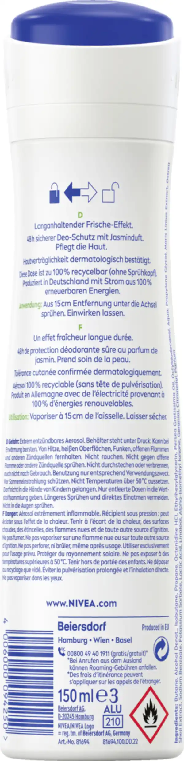 Bild 2 von NIVEA Fresh Pure Deodorant Spray, 150 ml