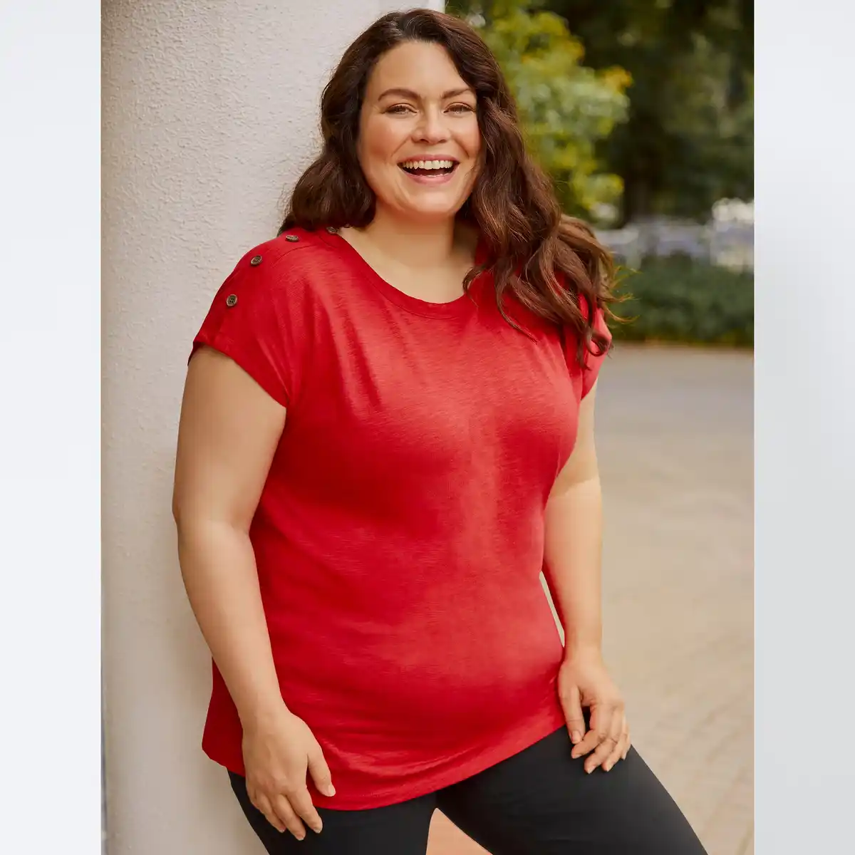 Bild 1 von Damen-T-Shirt mit Boot-Ausschnitt, große Größen