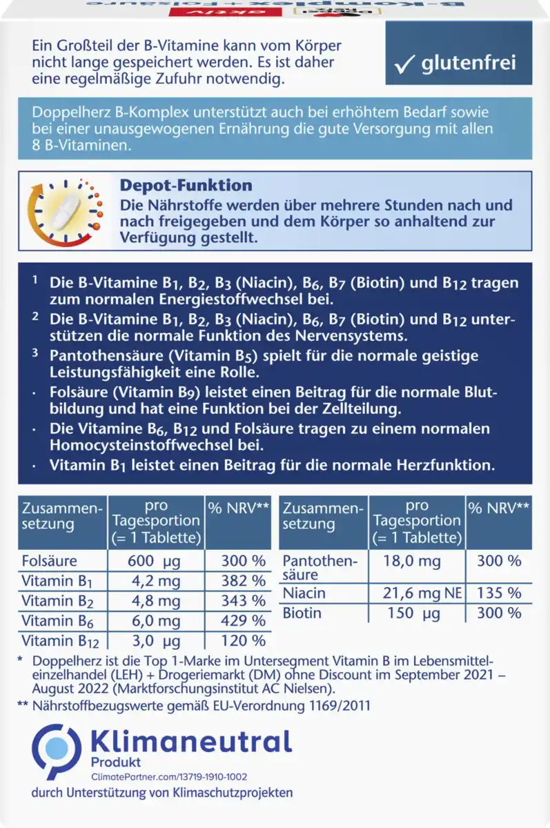 Bild 4 von Doppelherz aktiv B-Komplex + Folsäure Mini-Tabletten, 13,7 g