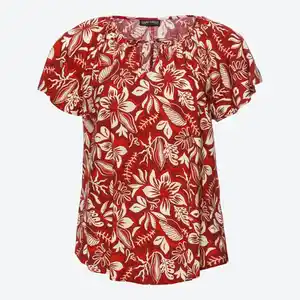 Damen-Bluse mit All-Over-Print, große Größen