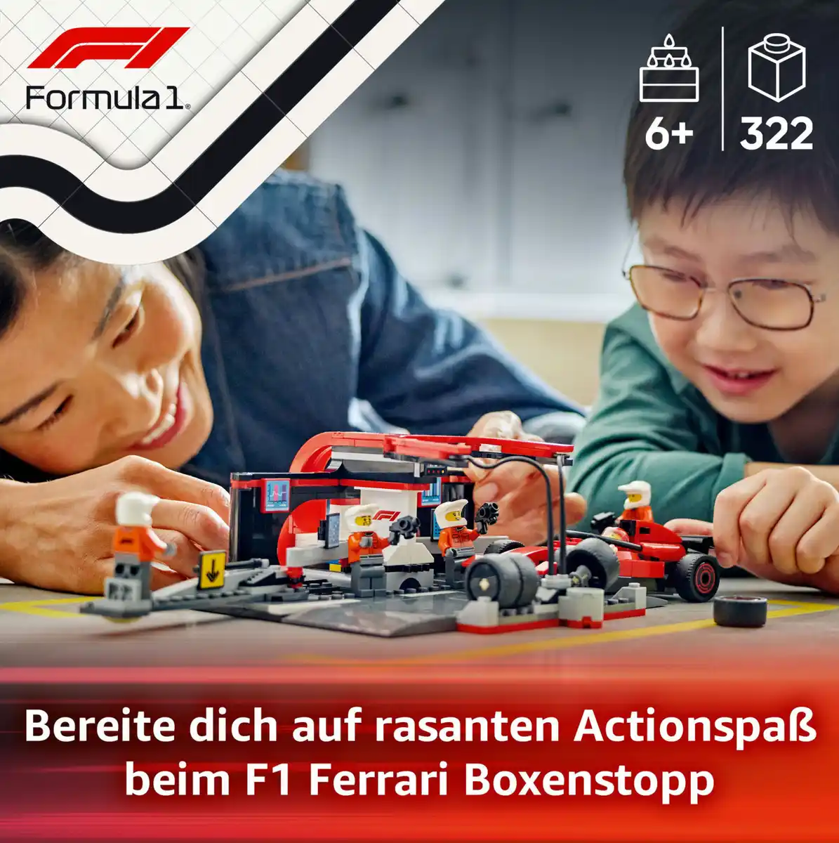 Bild 4 von LEGO CITY 60443 F1® Boxenstopp mit Boxencrew und Ferrari Flitzer
