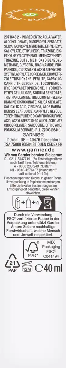 Bild 2 von Garnier Ambre Solaire Super UV Sonnenschutzfluid Anti-Unreinheiten LSF 50+, 40 ml