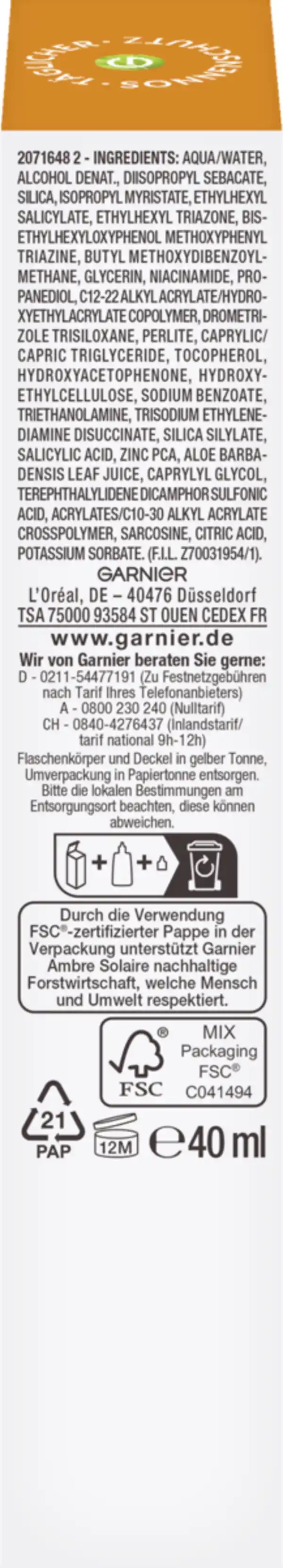 Bild 2 von Garnier Ambre Solaire Super UV Sonnenschutzfluid Anti-Unreinheiten LSF 50+, 40 ml