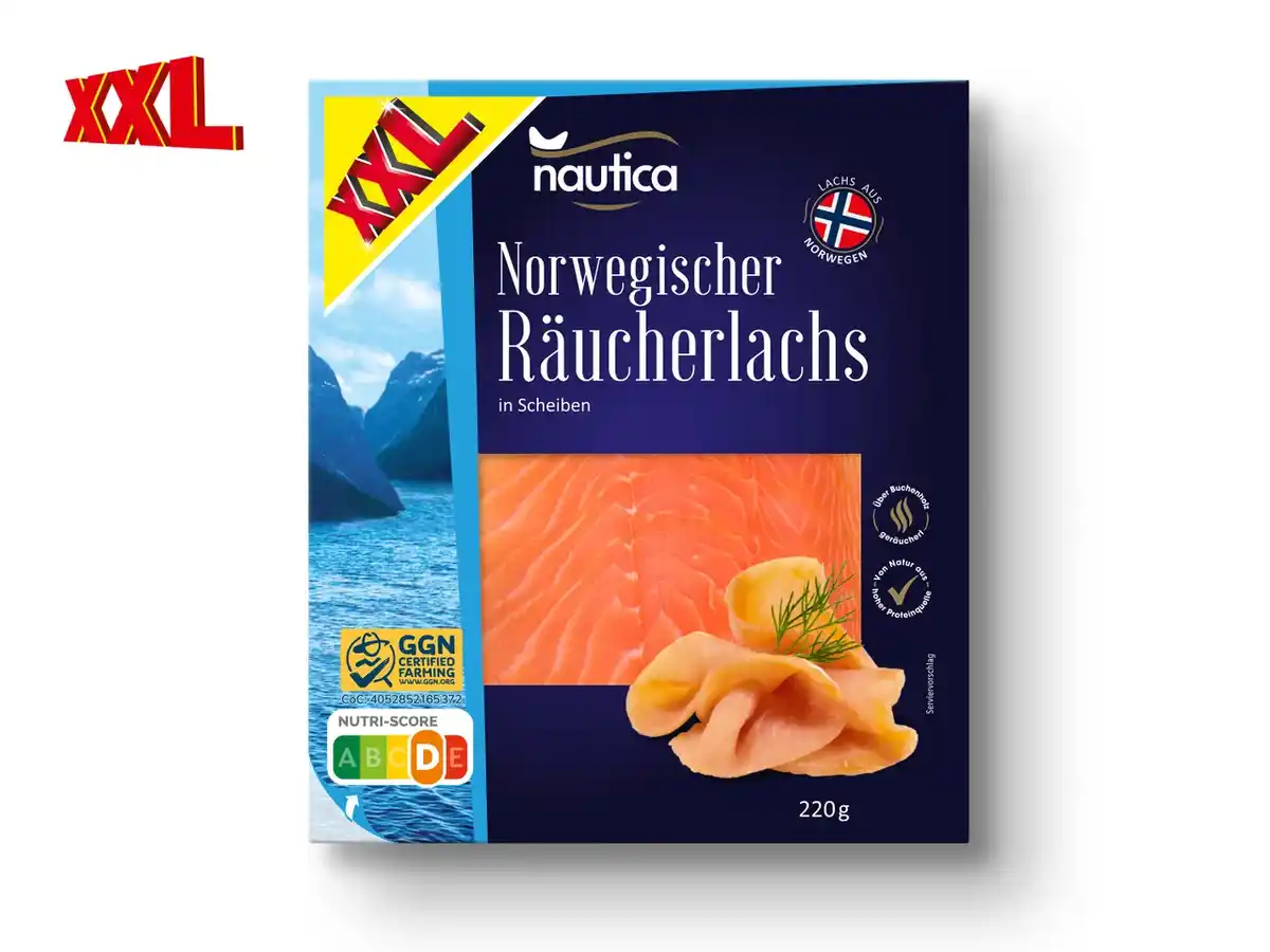 Bild 1 von Nautica Norwegischer Räucherlachs XXL,  220 g