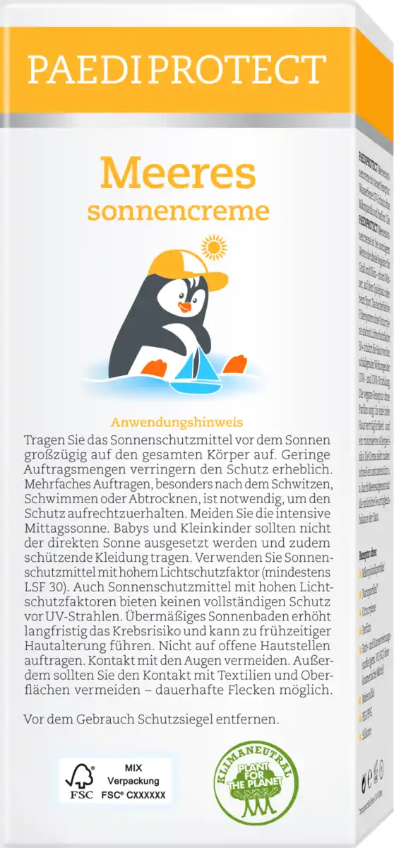 Bild 2 von PAEDIPROTECT Meeressonnencreme LSF 50+, 75 ml