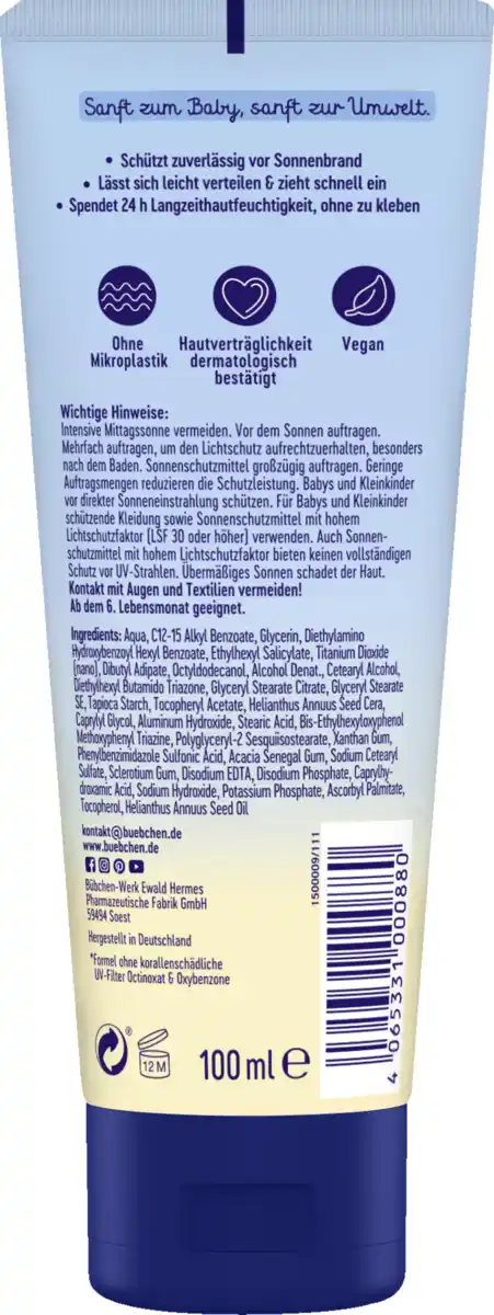 Bild 2 von Bübchen Sonnenlotion Sensitiv LSF 50+, 100 ml