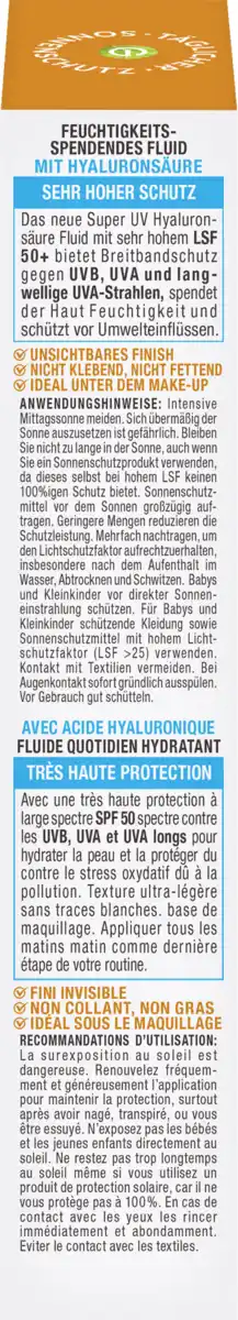 Bild 3 von Garnier Ambre Solaire Sonnenfluid Gesicht Super UV Sensitiv LSF 50+, 40 ml