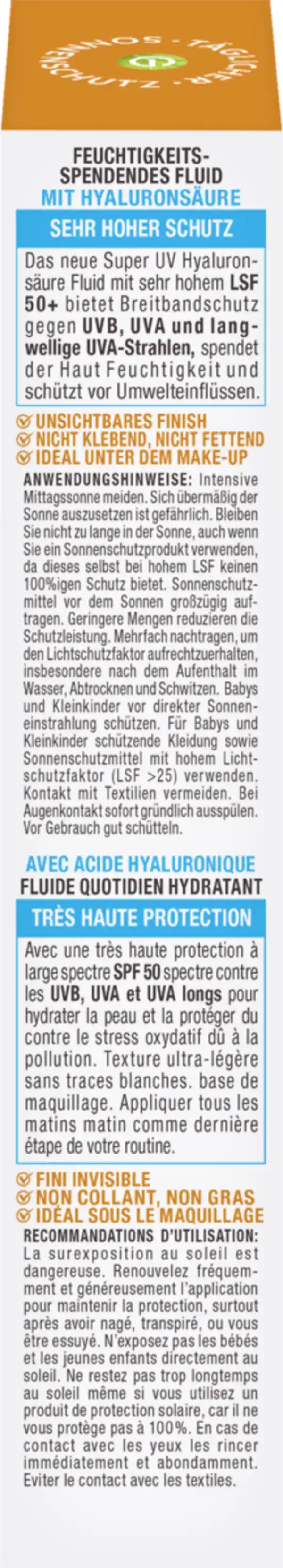 Bild 3 von Garnier Ambre Solaire Sonnenfluid Gesicht Super UV Sensitiv LSF 50+, 40 ml