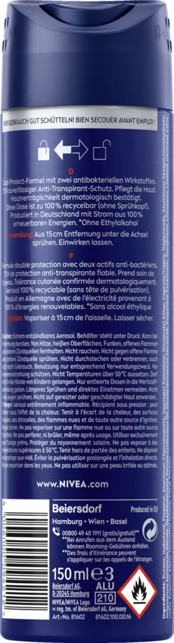 Bild 2 von NIVEA MEN Dry Impact Anti-Transpirant Spray, 150 ml