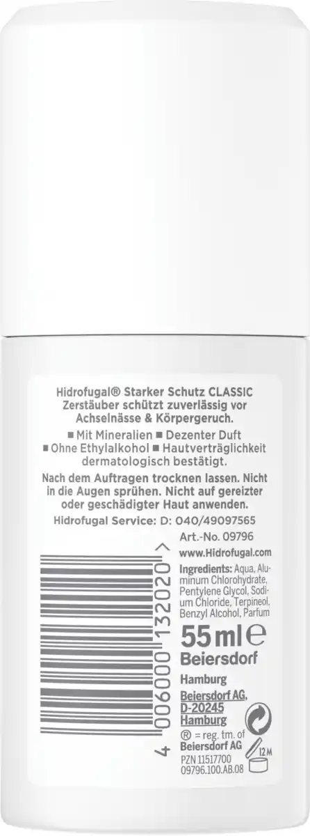 Bild 2 von Hidrofugal Classic Anti-Transpirant Zerstäuber Reisegröße, 55 ml