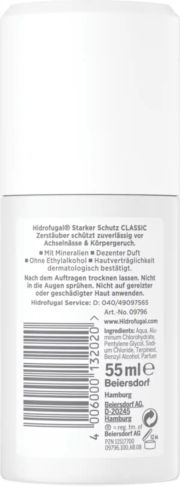 Bild 2 von Hidrofugal Classic Anti-Transpirant Zerstäuber Reisegröße, 55 ml